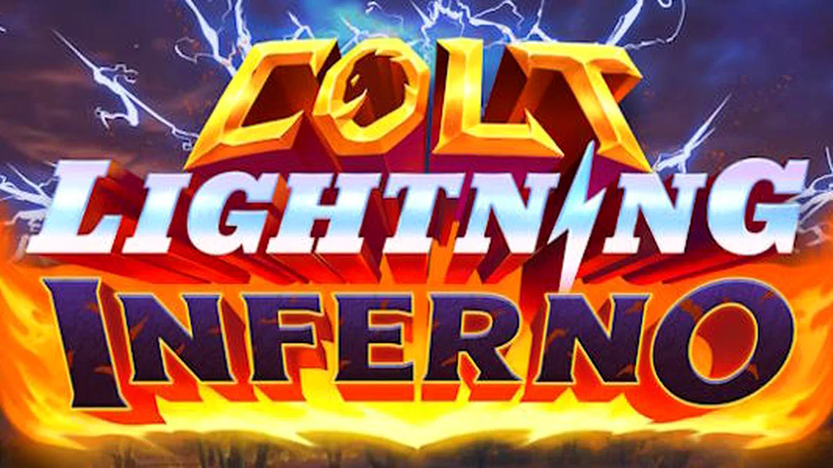 Colt Lightning Inferno স্লট গেমের মোবাইল ইন্টারফেস এবং আগুনের থিমযুক্ত গ্রাফিক্স