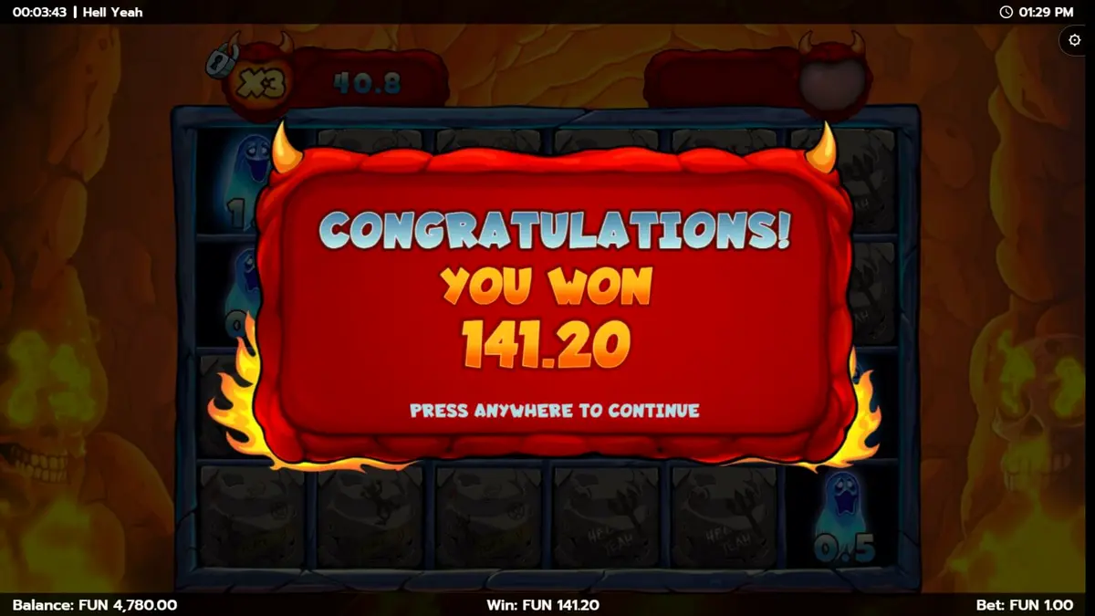 হেল ইয়ে স্লট গেমের একটি দৃশ্য যেখানে কার্টুনিশ শয়তান এবং অন্যান্য চরিত্র দেখা যাচ্ছে